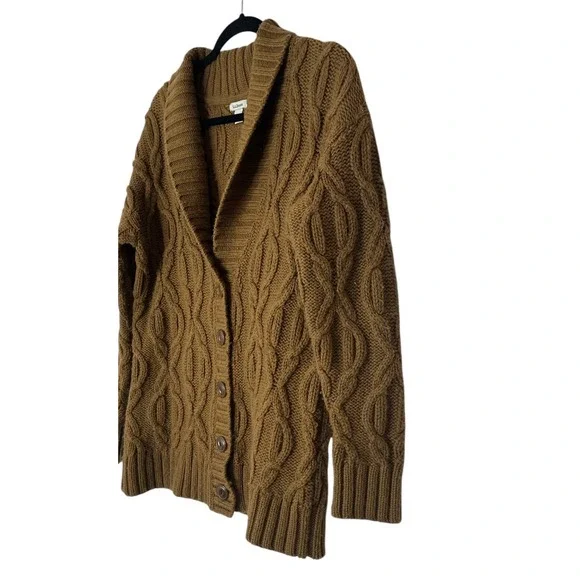 L.L.Bean Cardigan Sweater‎ Women Small Cableknit Cozy Fisherman Outdoor Preppy - Picture 7 of 8